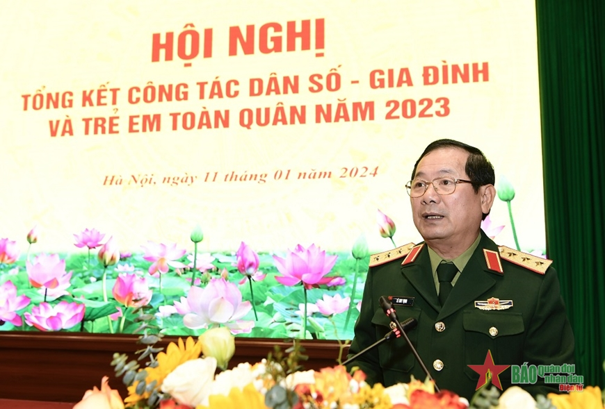 Thượng tướng Lê Huy Vịnh chủ trì tổng kết công tác dân số, gia đình và trẻ em toàn quân năm 2023